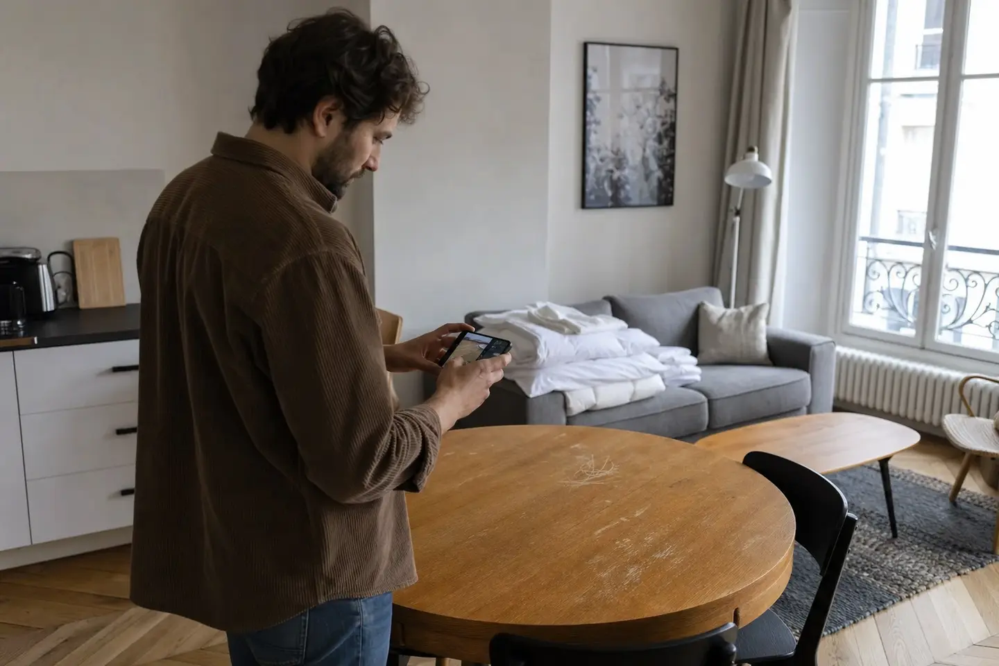 Hôte Airbnb photographiant des dégradations dans son logement pour une réclamation AirCover