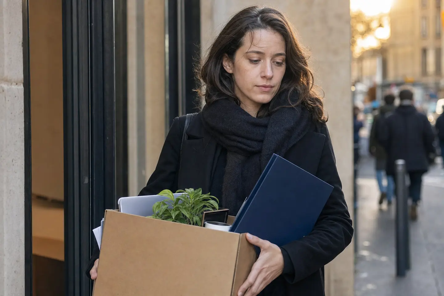 Une salariée quitte son entreprise avec ses effets personnels et son certificat de travail mentionnant la portabilité de la mutuelle